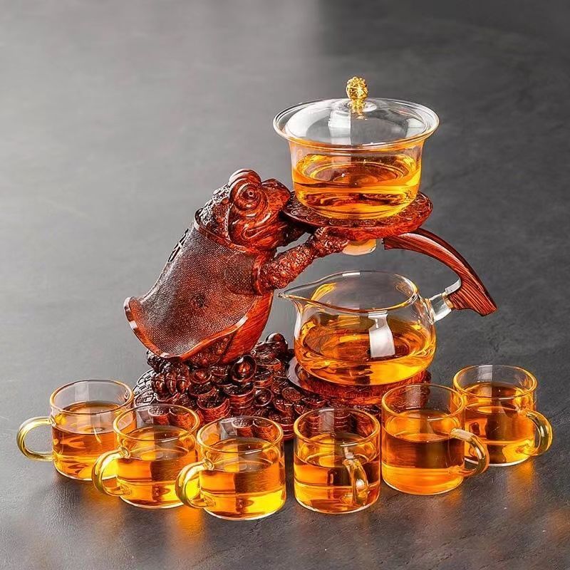 【鴻運金蟾，財氣滾滾】爆款自動茶具套裝，送禮自用都有面