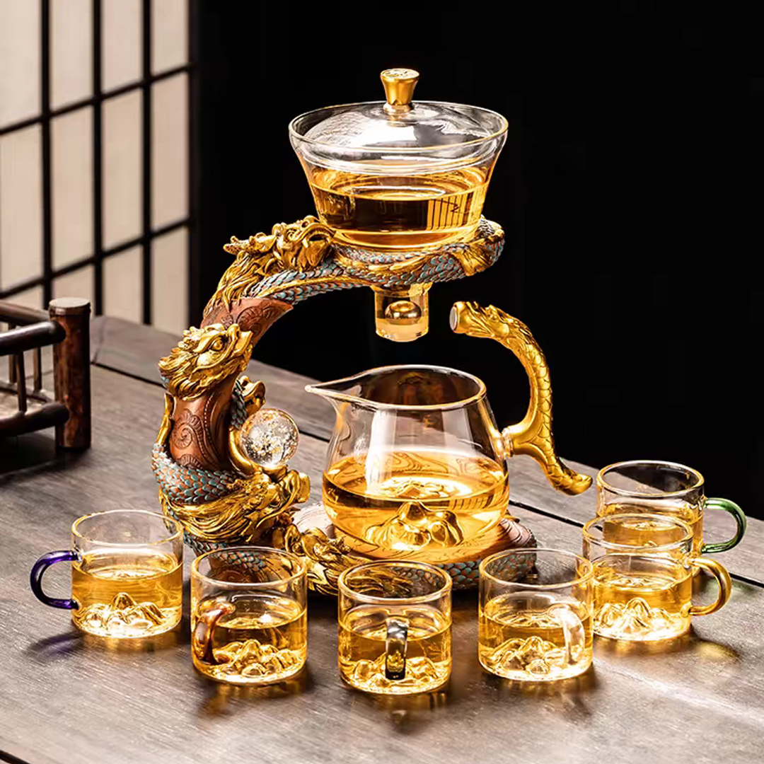 品茶之趣,由器開始！2024新款-龍嘯九天自動泡茶器，輕奢高檔磁吸茶具套裝！