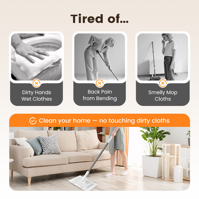 🔥Last Day Sales 50% OFF💥💦Disposable Dust Mop with 4 Reusable Cloths